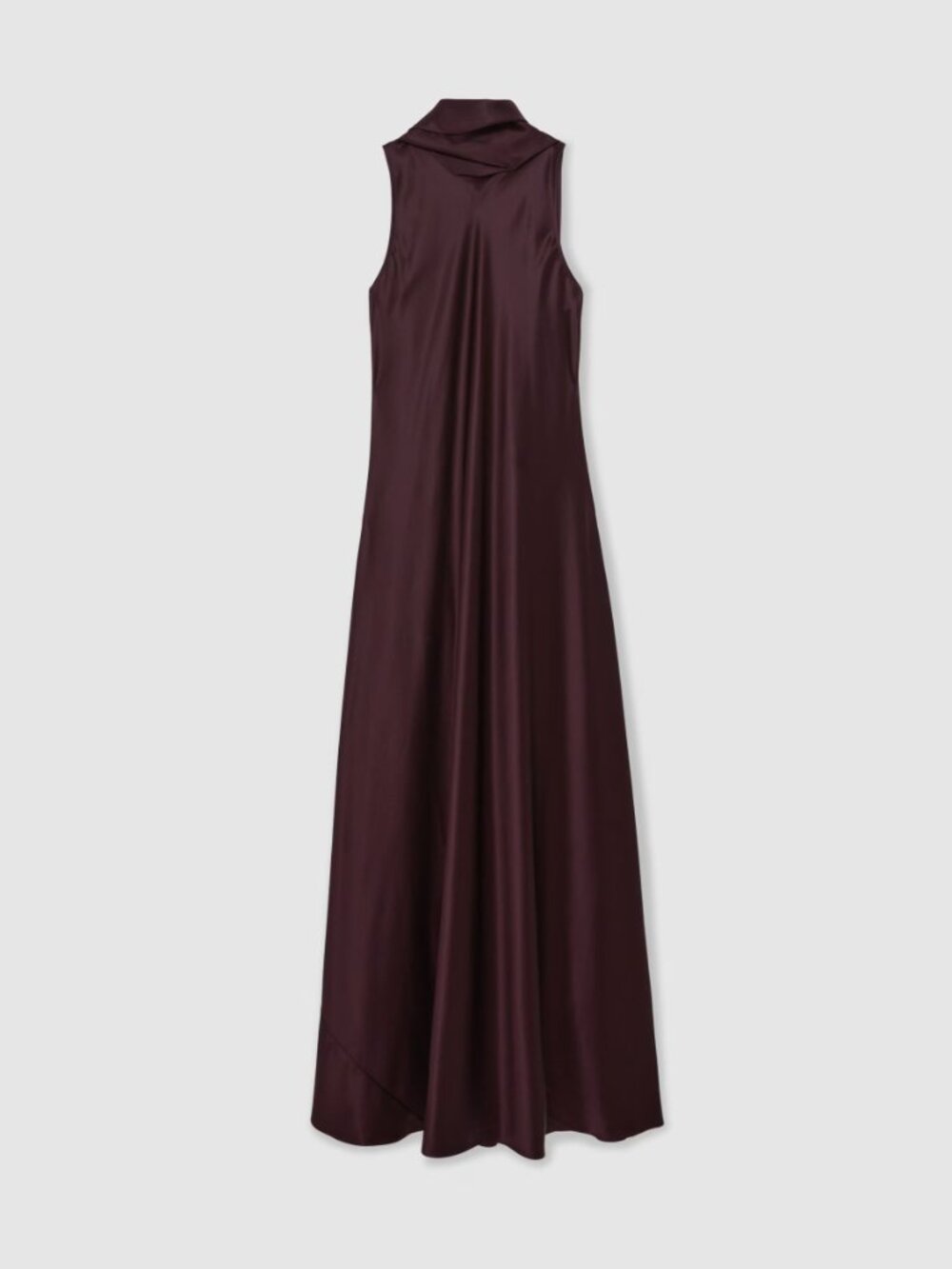 Never-Worn Reiss Satin Cape Maxi Dress in Burgundy Perfect for Fall Wedding - Picture 14 of 15
